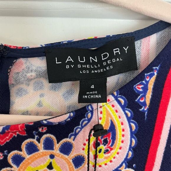 Laundry By Shelli Segal Women's Medallion Knit Dress Size 4 Multicolor - Picture 3 of 6